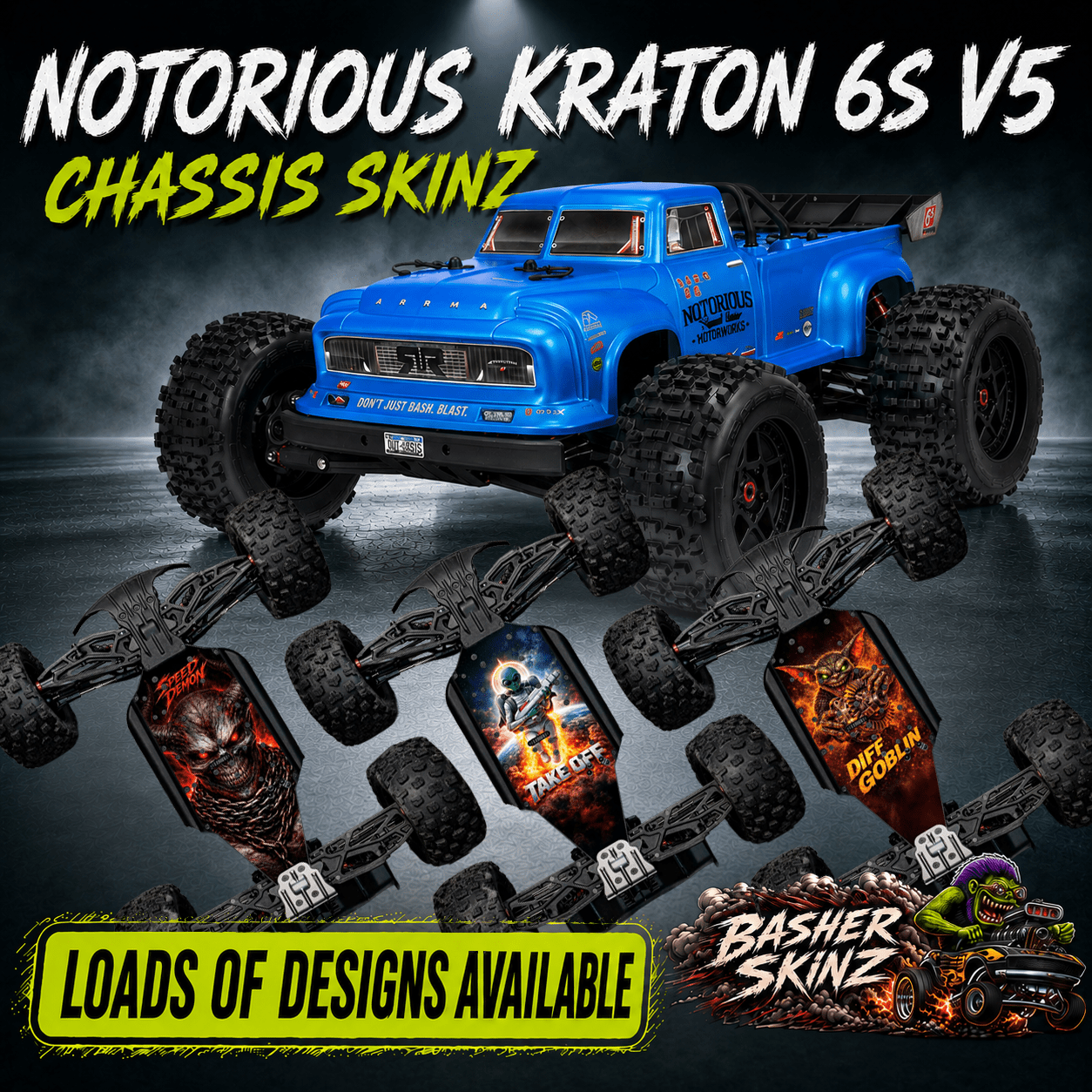 NOTORIOUS 6S v5 Arrma chassis protectordurable rc skin – BASHER SKINZ NOTORIOUS 6S v5 Arrma chassis protectordurable rc skin – BASHER SKINZ