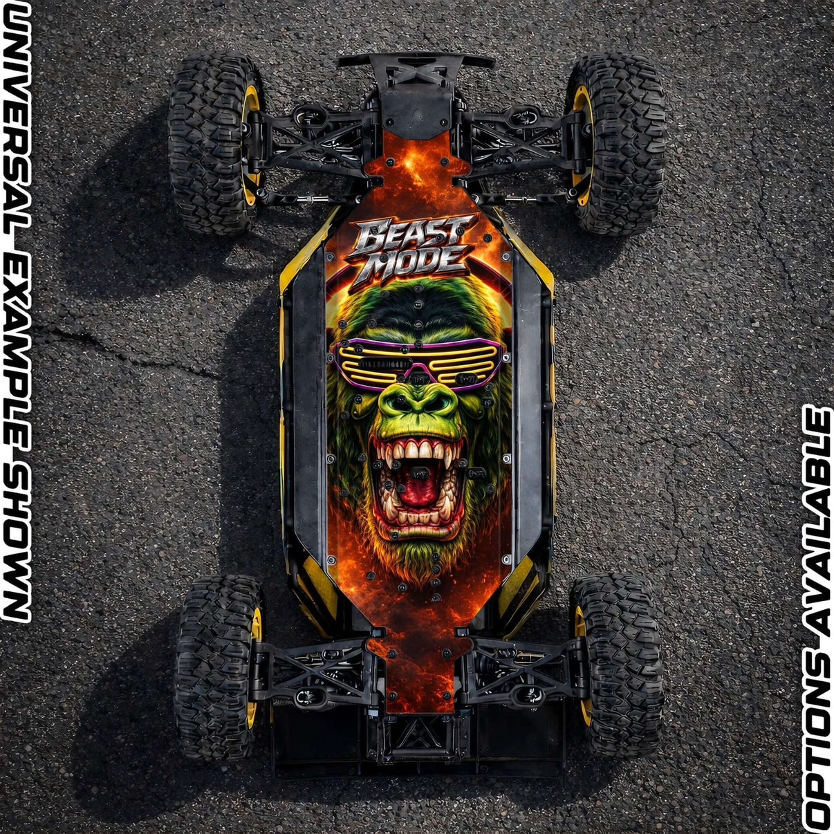 30DEGREE NORTH 5T / LOSI 5T 2.0 - "GREEN MACHINE" chassis protector skin - BASHER SKINZ