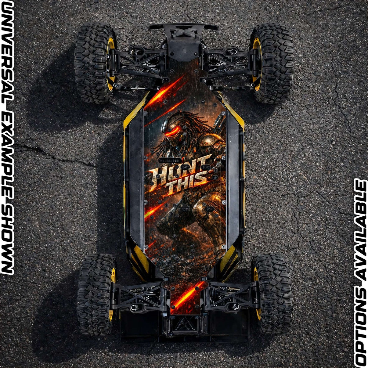 30DEGREE NORTH 5T / LOSI 5T 2.0 - "HUNT THIS 2.0" chassis protector skin - BASHER SKINZ