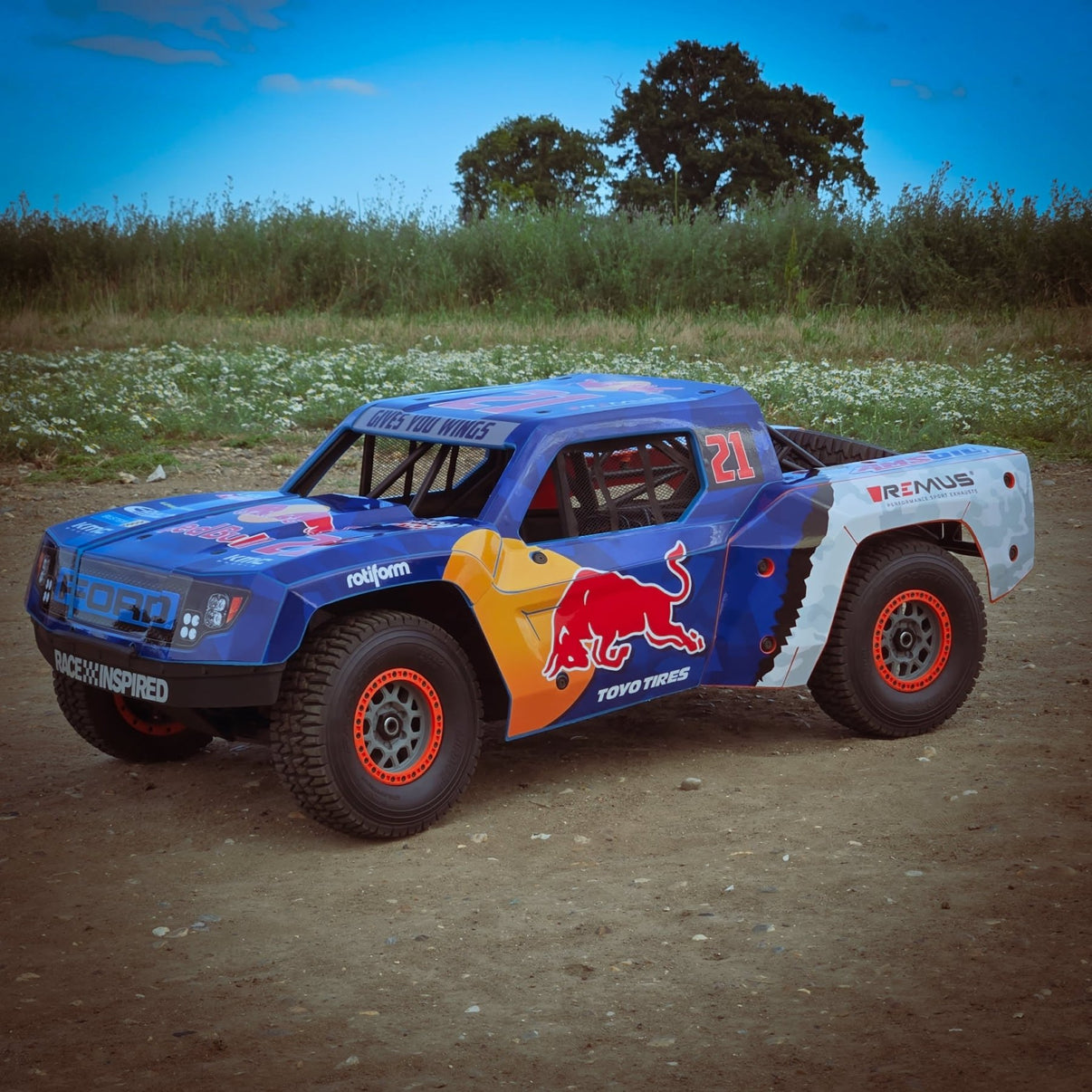 30DEGREE NORTH 5T / LOSI 5T 2.0 / LOSI 5T 3.0 - "RACE CAR BLUE" BODY WRAP - BASHER SKINZ