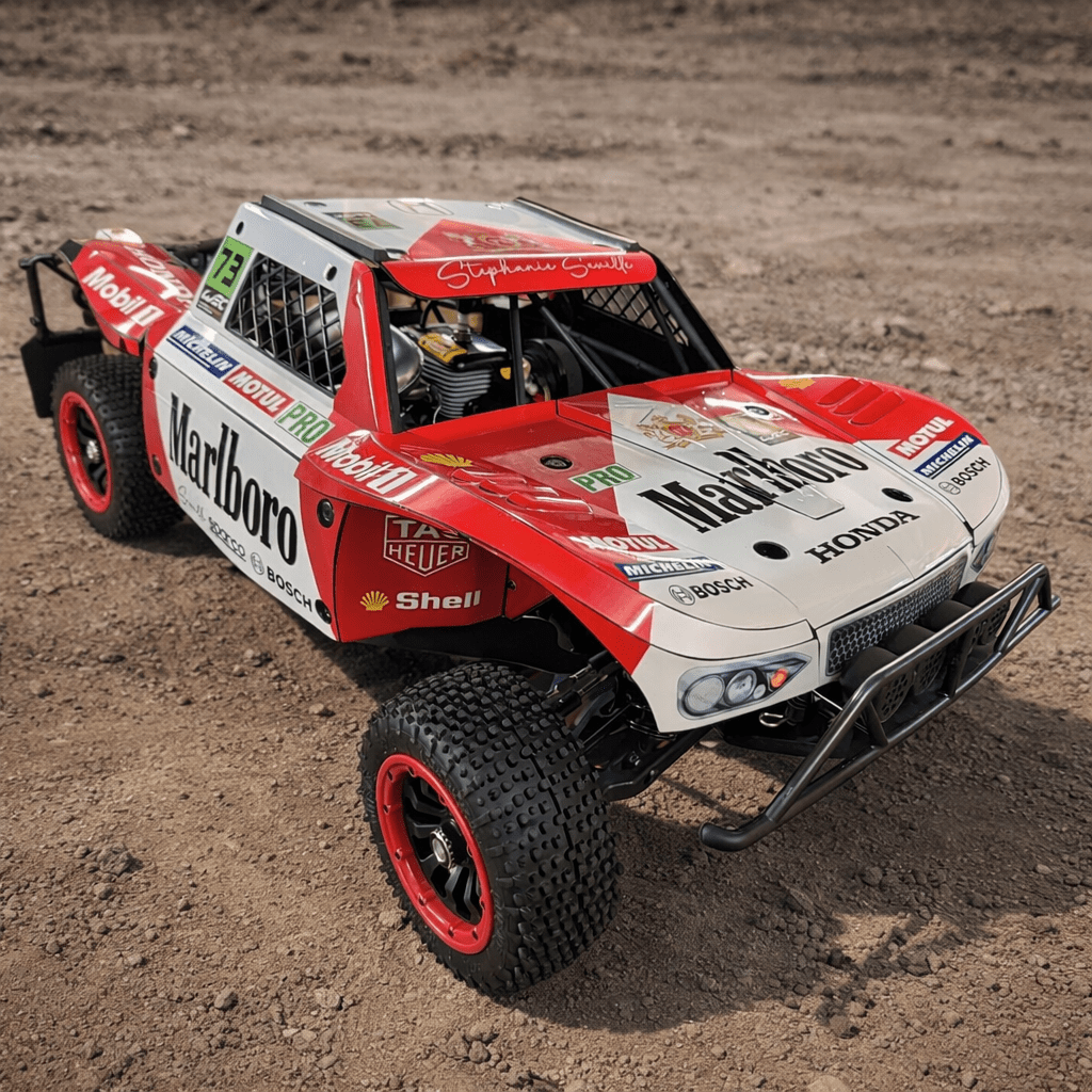 30DEGREE NORTH 5T / LOSI 5T 2.0 - "RACE CAR RED/WHITE" BODY WRAP - BASHER SKINZ