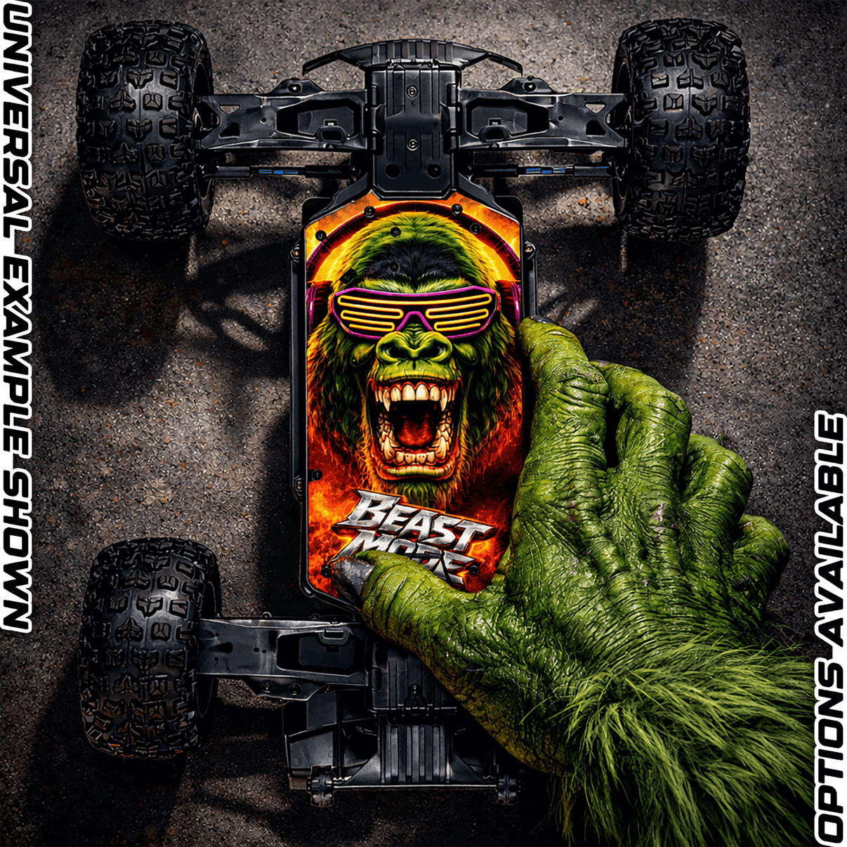 ARRMA 223S RANGE - "GREEN MACHINE" chassis protector skin - BASHER SKINZ