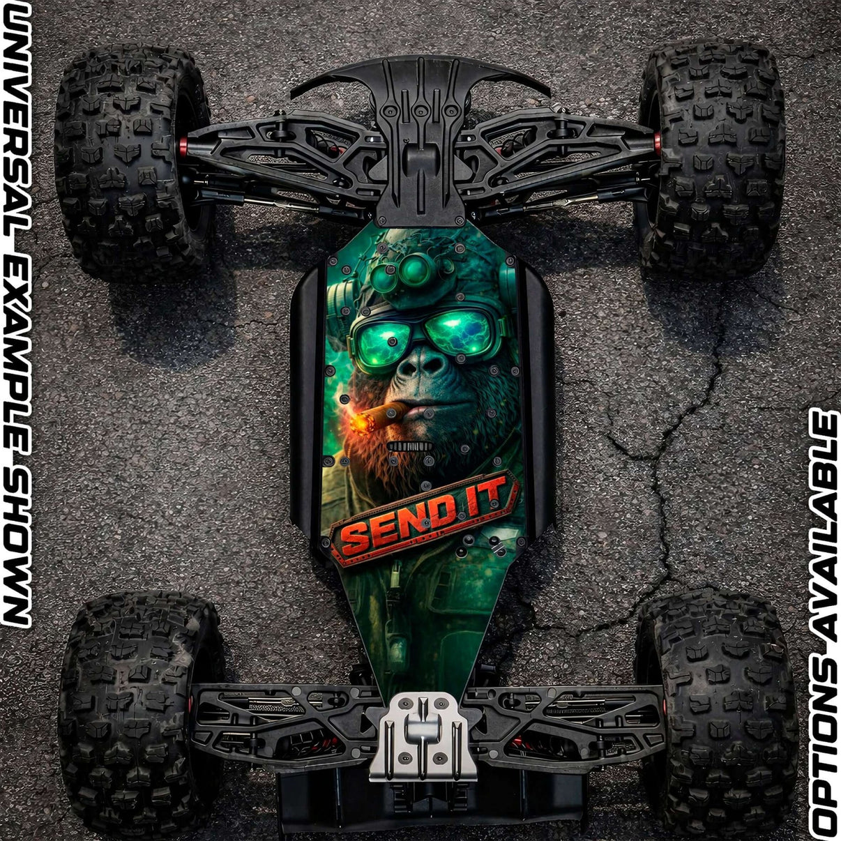 ARRMA 6S OFF - ROAD RANGE - "SEND IT APE 2.0" rc chassis protector skin - BASHER SKINZ