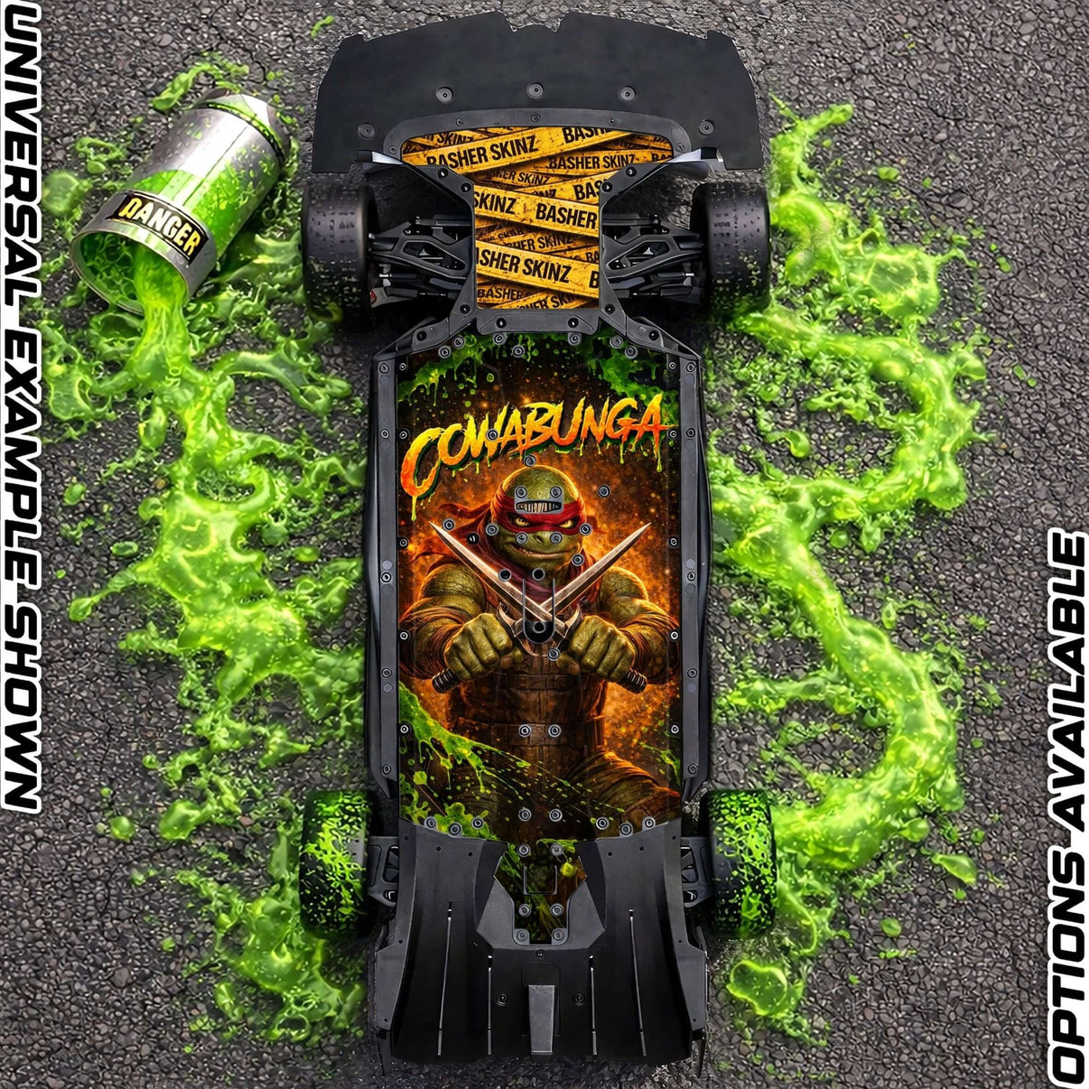 ARRMA 6S ON - ROAD RANGE - "COWABUNGA 2.0" chassis protector skin - BASHER SKINZ