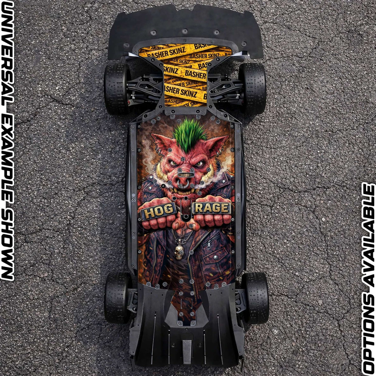 ARRMA 6S ON - ROAD RANGE - "HOG RAGE" chassis protector skin - BASHER SKINZ