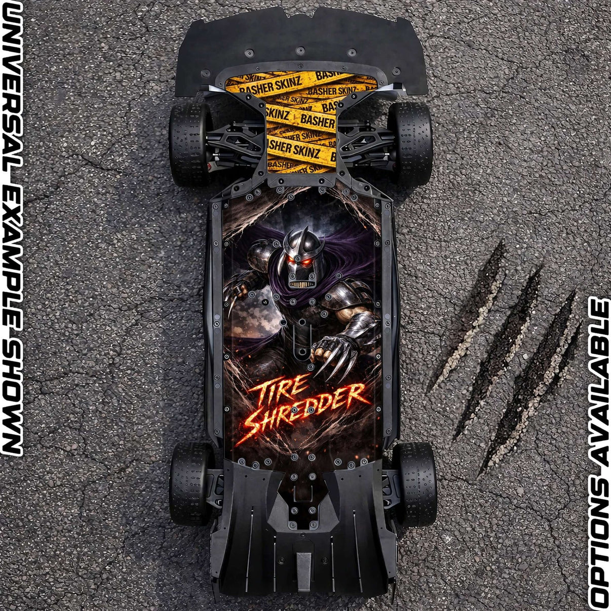 ARRMA 6S ON - ROAD RANGE - "TIRE SHREDDER" chassis protector skin - BASHER SKINZ