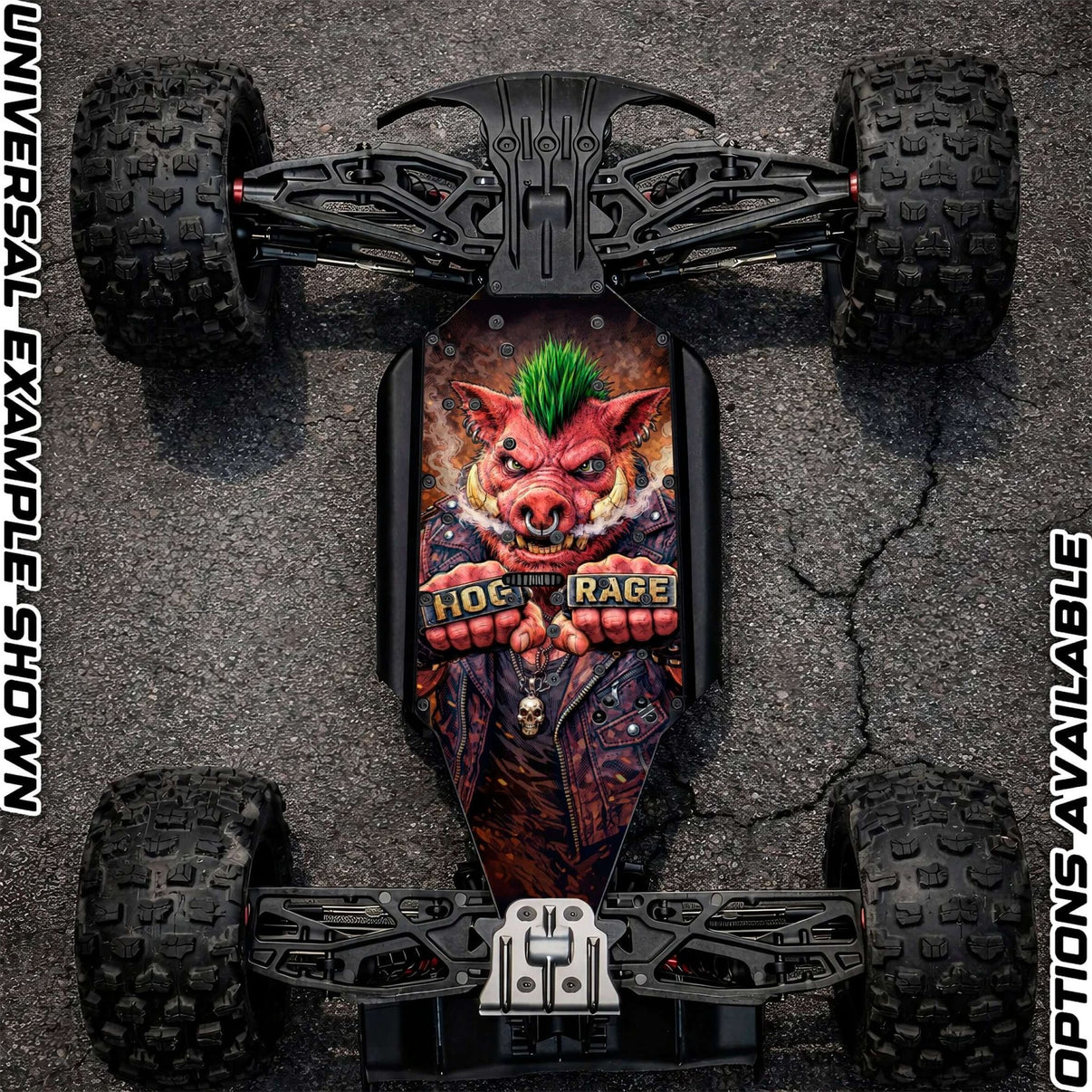 ARRMA 8S RANGE - "HOG RAGE" chassis protector skin - BASHER SKINZ