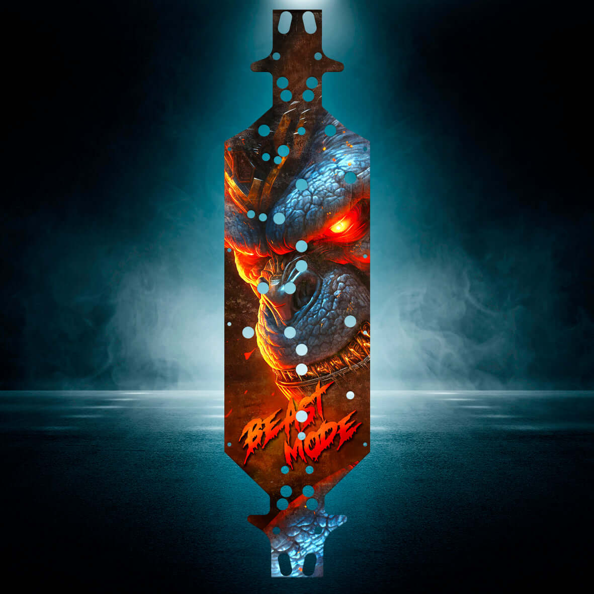 Beast Mode chassis protector skin for RC cars with vivid graphics, offering awesome protection and custom design.