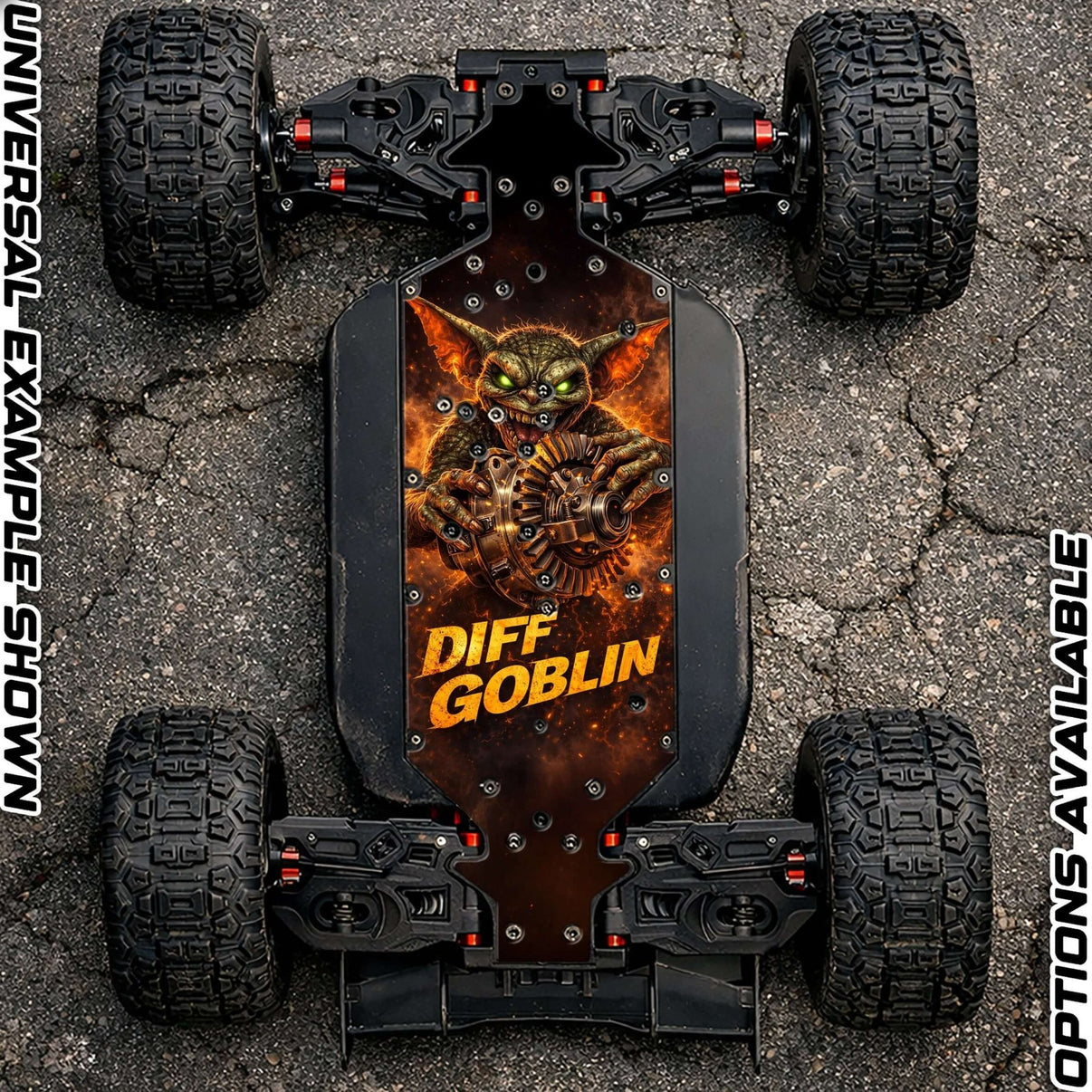 CORALLY 6S OFF - ROAD RANGE - "DIFF GOBLIN" chassis protector skin - BASHER SKINZ