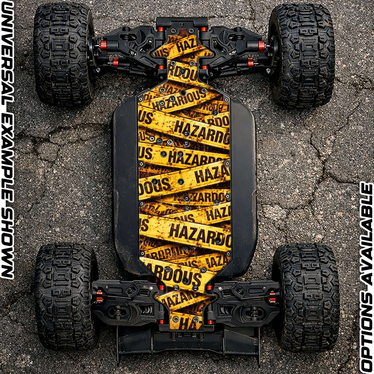 CORALLY 6S OFF - ROAD RANGE - "HAZARDOUS 2.0" chassis protector skin - BASHER SKINZ