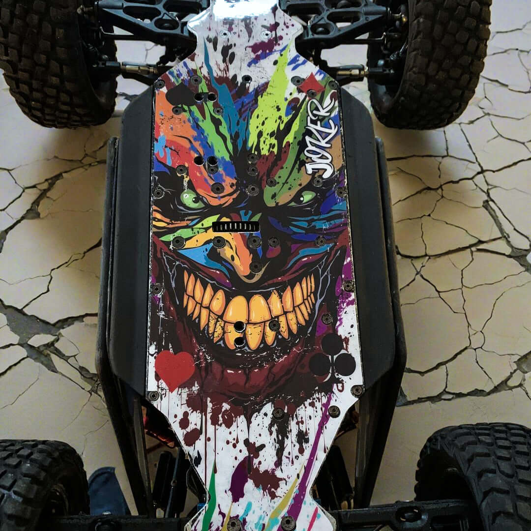 FTX DR8 "JOKER CARD" chassis protector skin - BASHER SKINZ