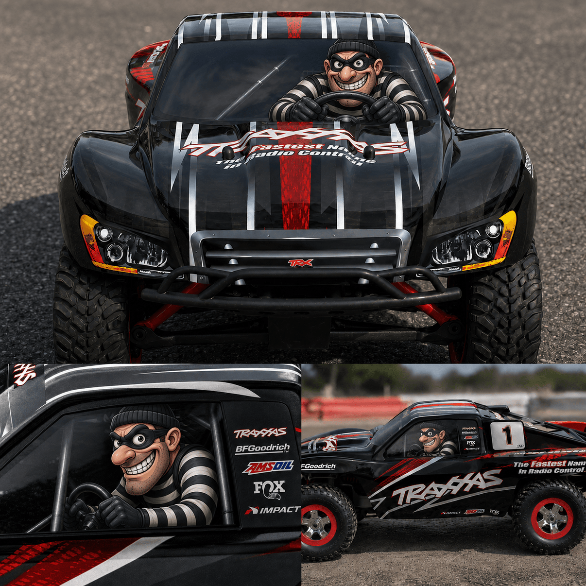 RC WINDOW STICKER - "BANK ROBBER " - Available for several models - BASHER SKINZ