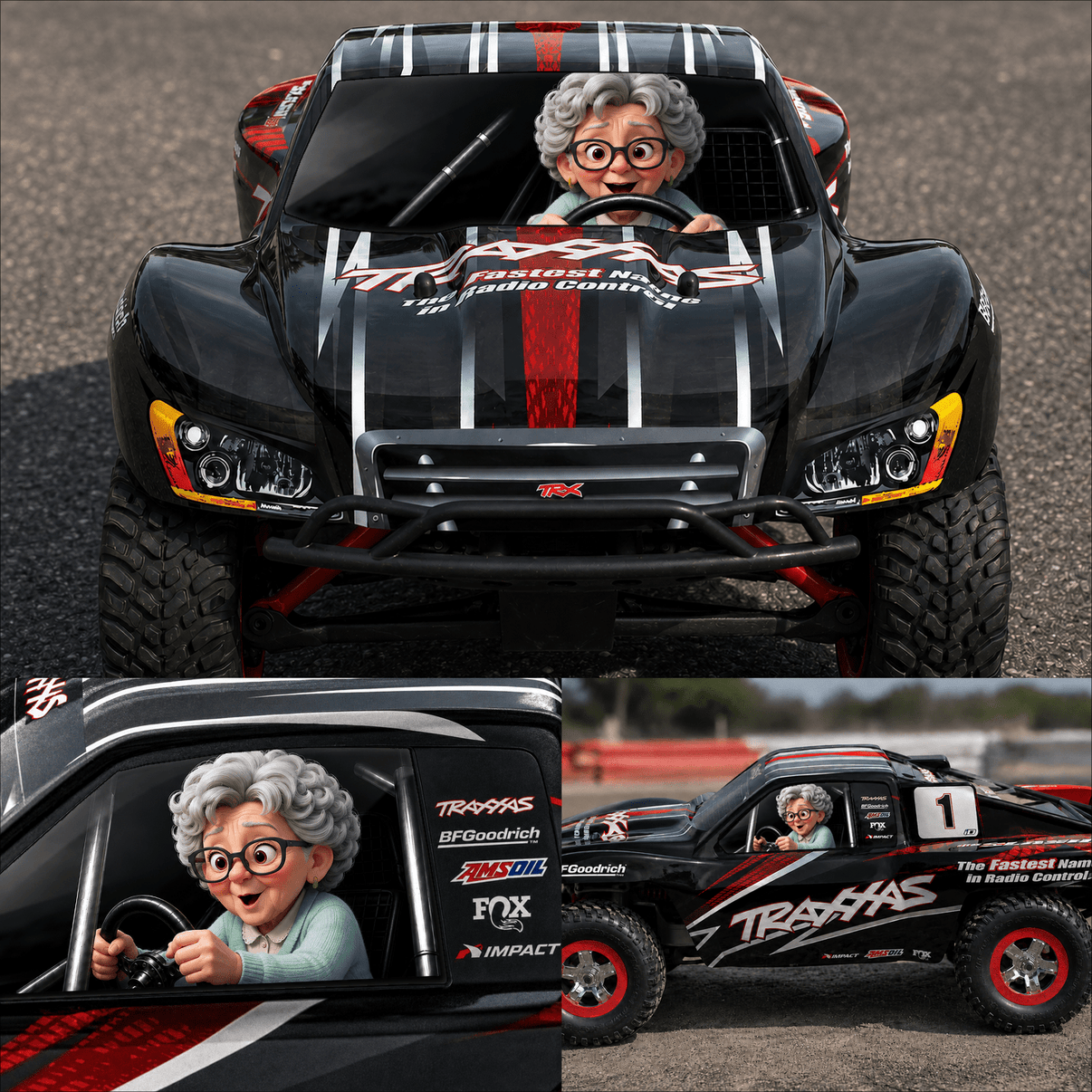 RC WINDOW STICKER - "GRANNY" - Available for several models - BASHER SKINZ