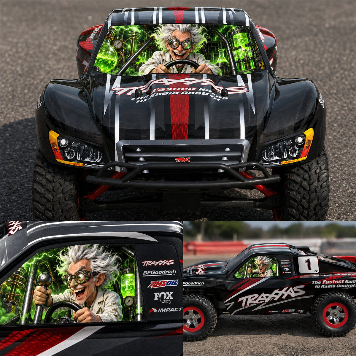 RC WINDOW STICKER - "MAD SCIENTIST"- Available for several models - BASHER SKINZ