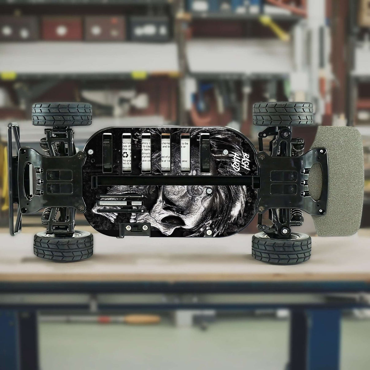 TAMIYA TT01 "BASH HARD" chassis protector skin - BASHER SKINZ