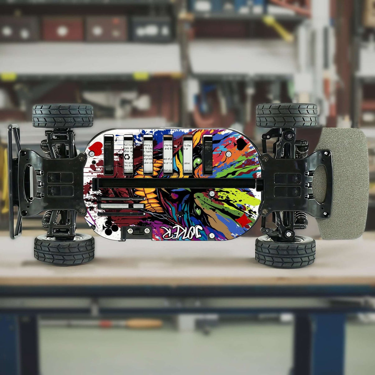 TAMIYA TT01 "JOKER CARD" chassis protector skin - BASHER SKINZ