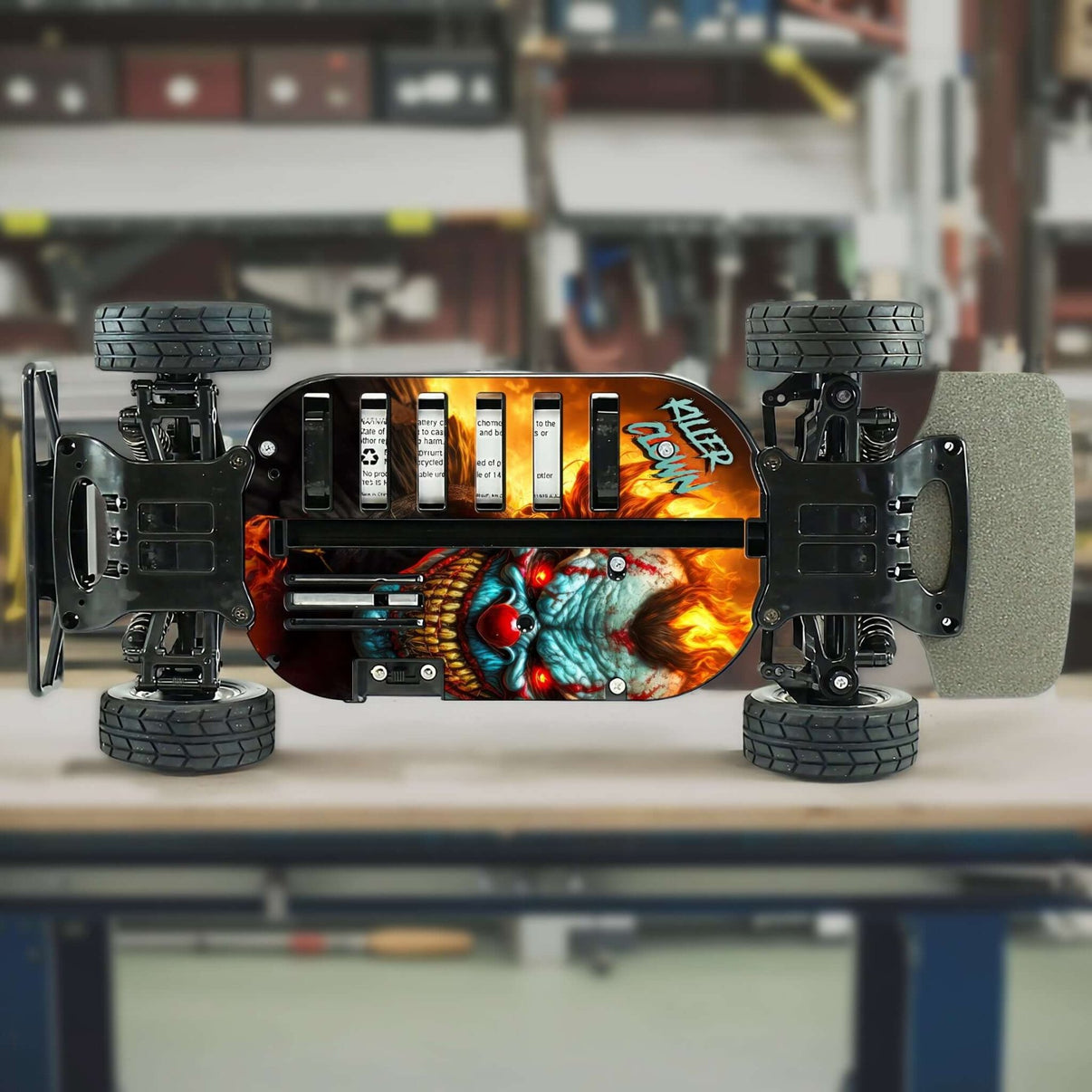 TAMIYA TT01 "KILLER CLOWN" chassis protector skin - BASHER SKINZ