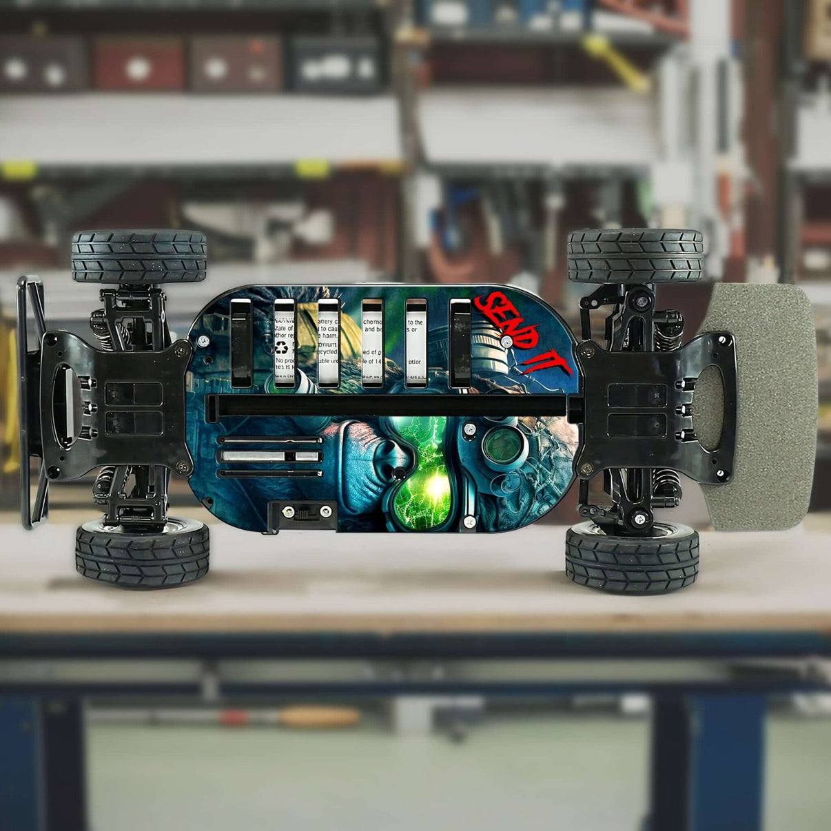 TAMIYA TT01 "SEND IT APE" chassis protector skin - BASHER SKINZ