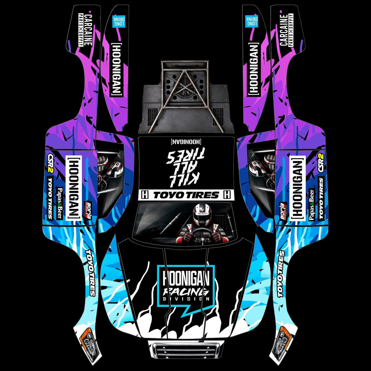 TRAXXAS SLASH 1:10 - "HOON" BODY WRAP - with window stickers - BASHER SKINZ