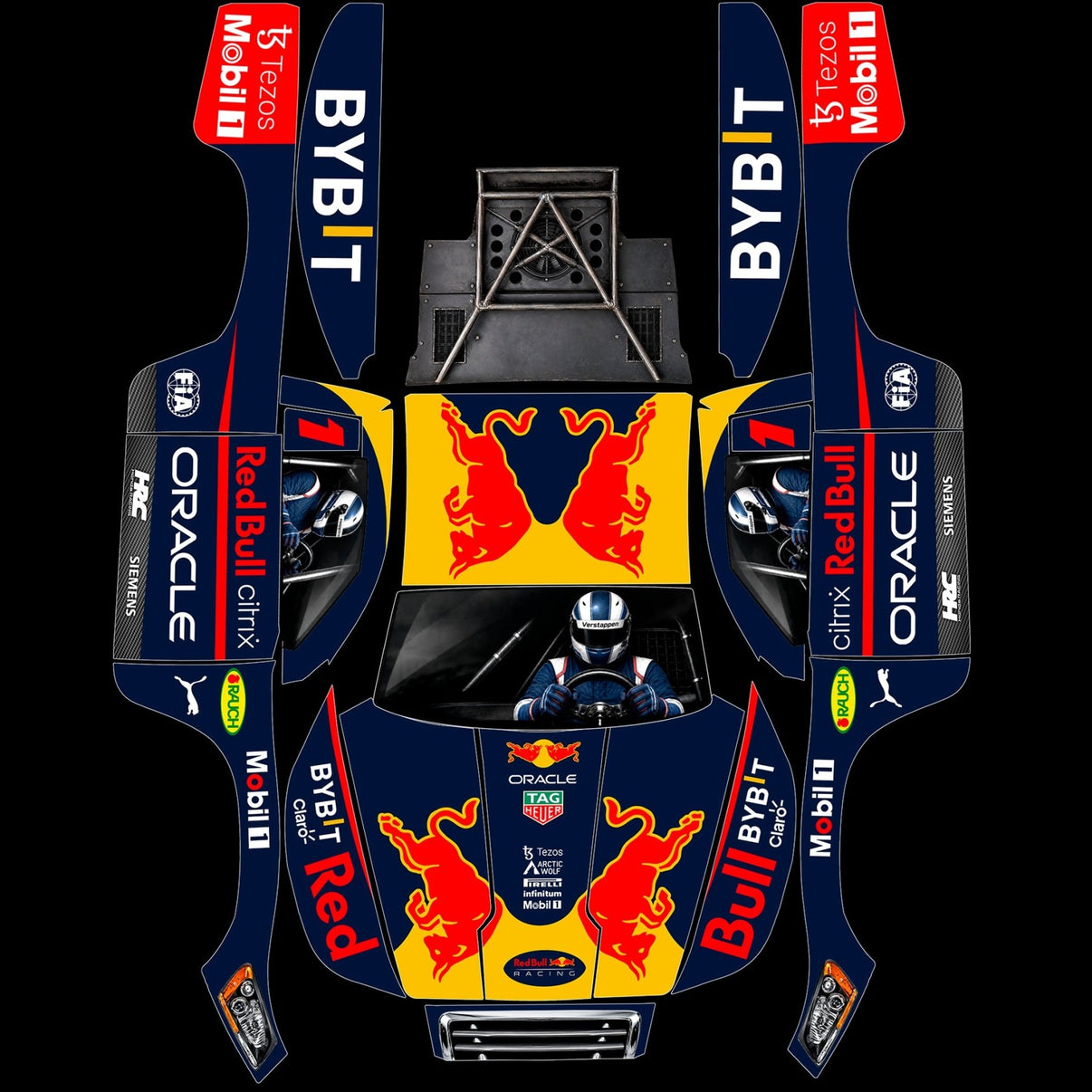 TRAXXAS SLASH 1:10 - "THE BULL F1" BODY WRAP - BASHER SKINZ