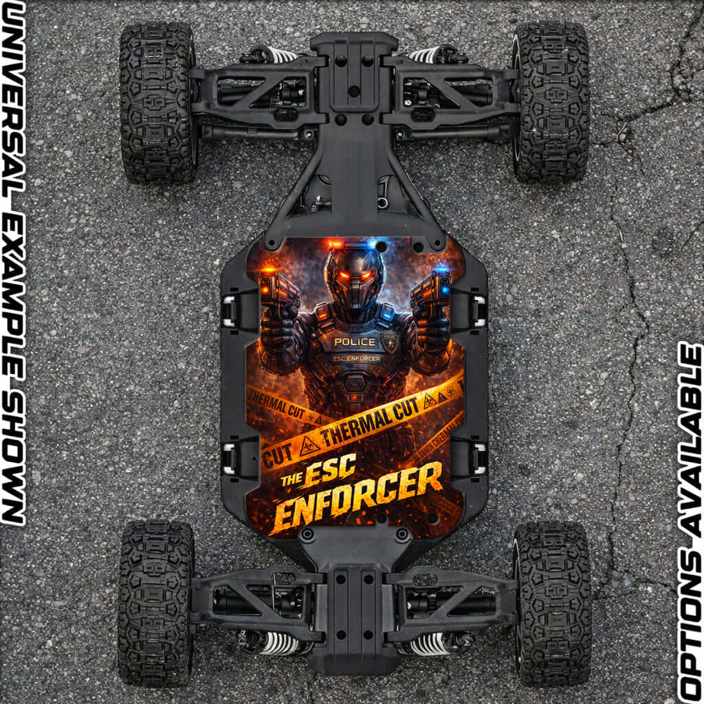 TRAXXAS SLASH ULTIMATE 4x4 VXL compatible "ESC ENFORCER" chassis protector skin - BASHER SKINZ