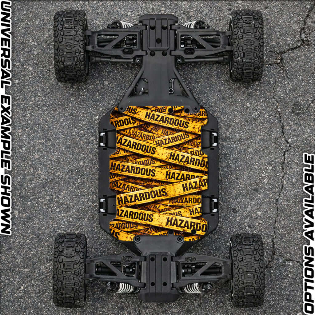 TRAXXAS SLASH ULTIMATE 4x4 VXL compatible "HAZARDOUS 2.0" chassis protector skin - BASHER SKINZ