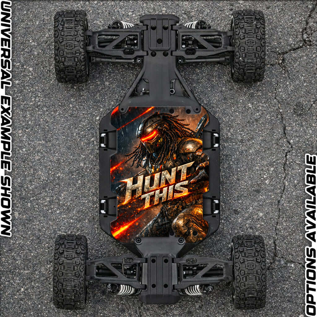 TRAXXAS SLASH ULTIMATE 4x4 VXL compatible "HUNT THIS 2.0" chassis protector skin - BASHER SKINZ