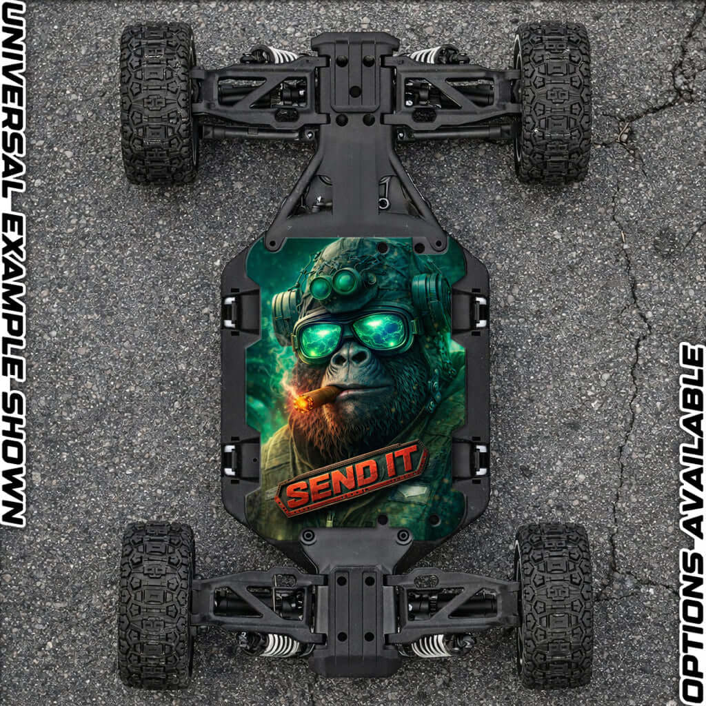 TRAXXAS SLASH ULTIMATE 4x4 VXL compatible "SEND IT APE 2.0" chassis protector skin - BASHER SKINZ