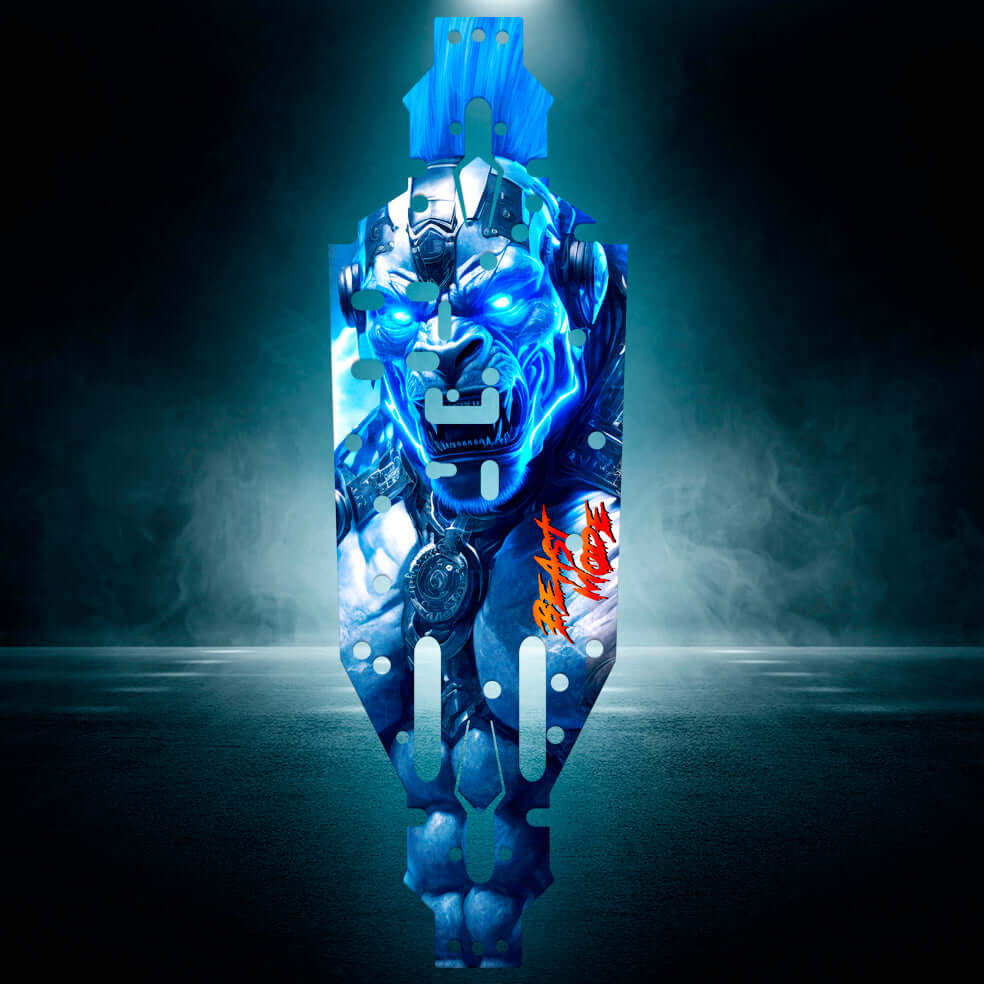 TRAXXAS SLEDGE compatible "BEAST MODE BLUE" chassis protector skin - BASHER SKINZ