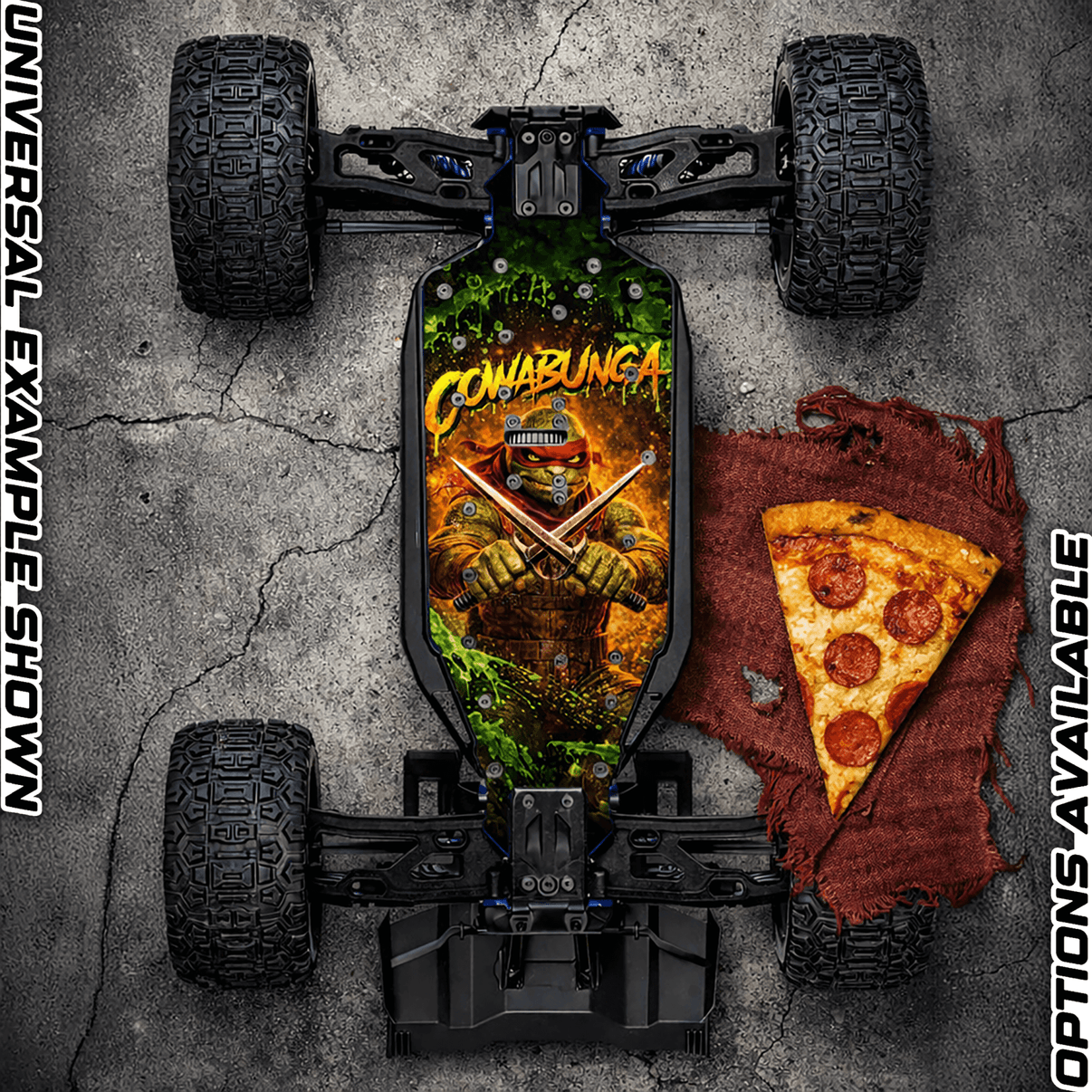 TRAXXAS SLEDGE compatible "COWABUNGA 2.0" chassis protector skin - BASHER SKINZ