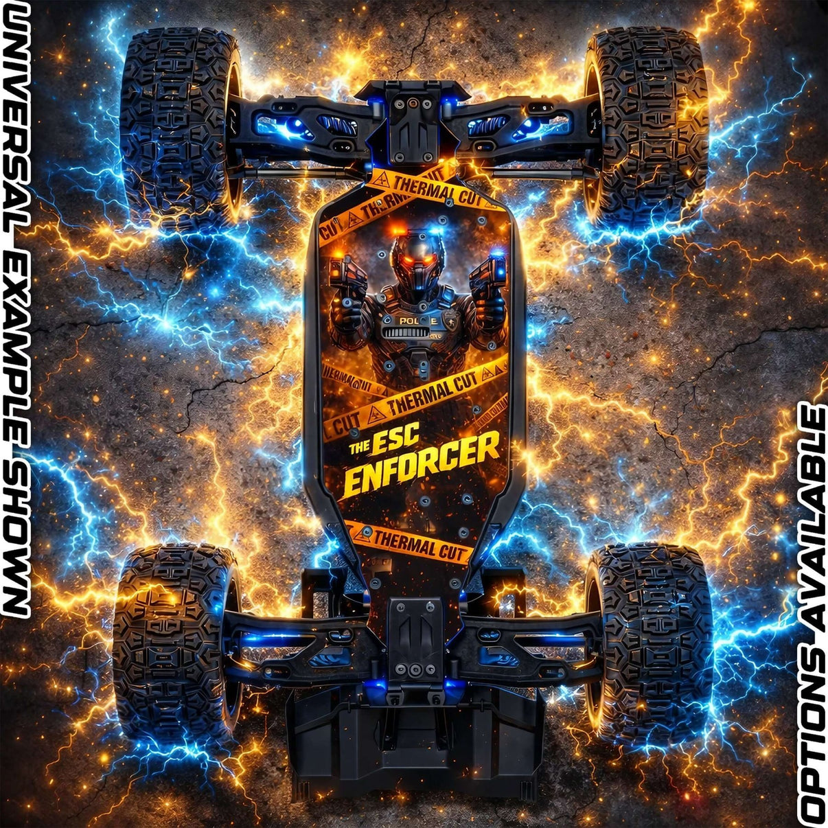 TRAXXAS SLEDGE compatible "ESC ENFORCER" chassis protector skin - BASHER SKINZ