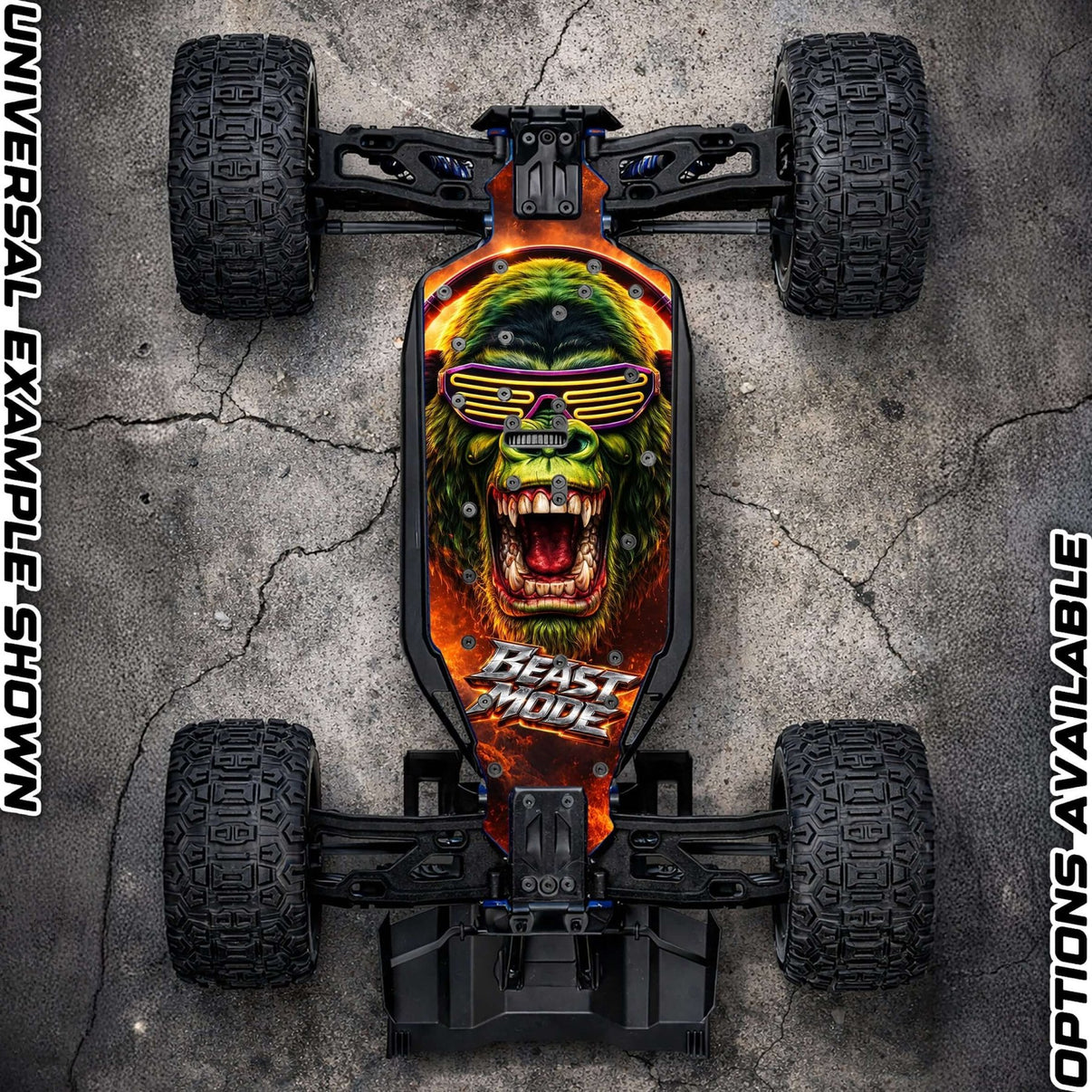 TRAXXAS SLEDGE compatible "GREEN MACHINE" chassis protector skin - BASHER SKINZ