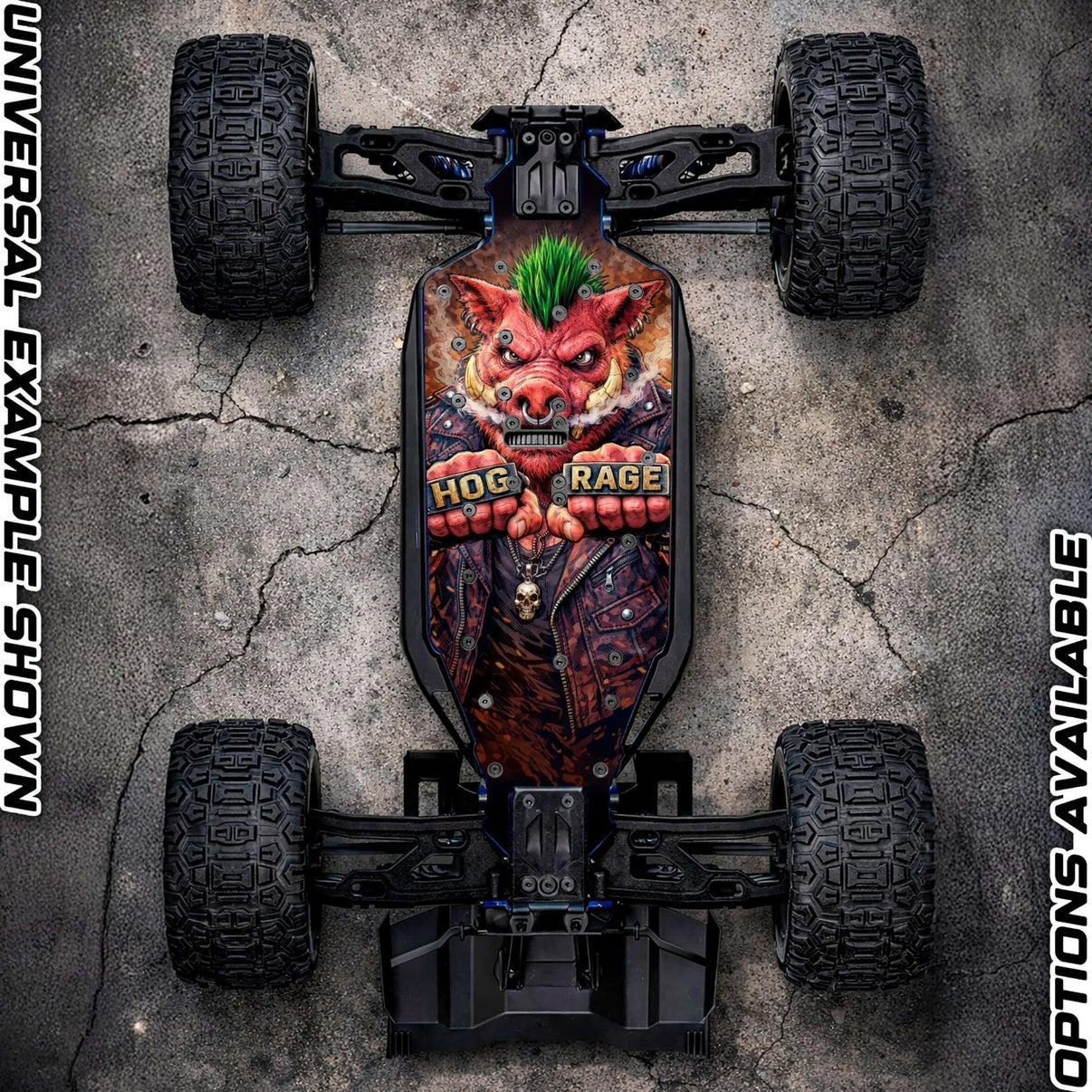 TRAXXAS SLEDGE compatible "HOG RAGE" chassis protector skin - BASHER SKINZ