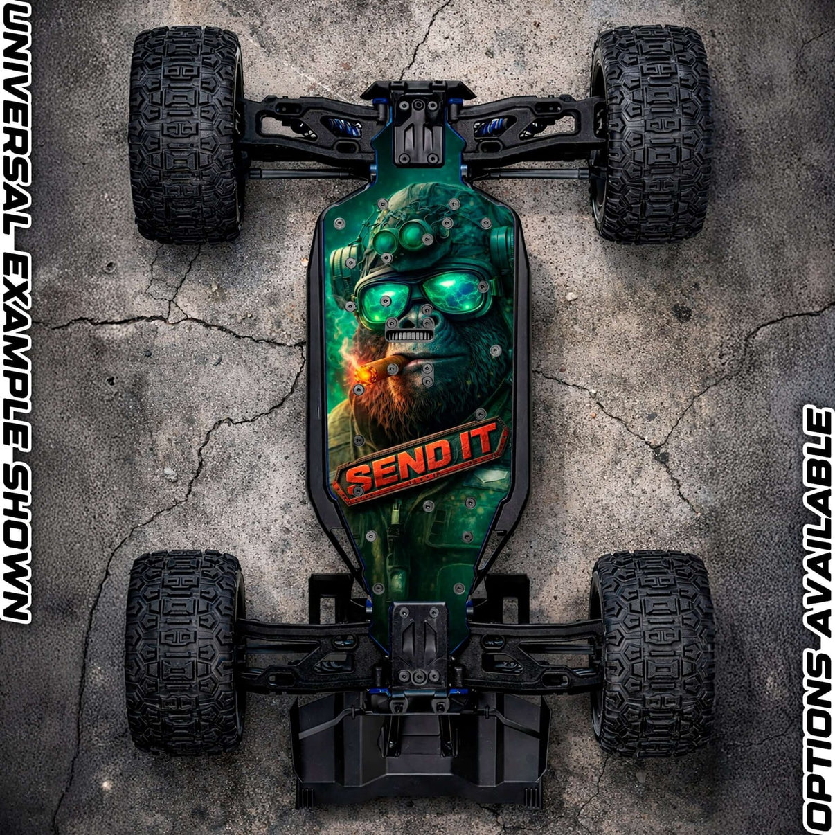 TRAXXAS SLEDGE compatible "SEND IT APE 2.0" chassis protector skin - BASHER SKINZ