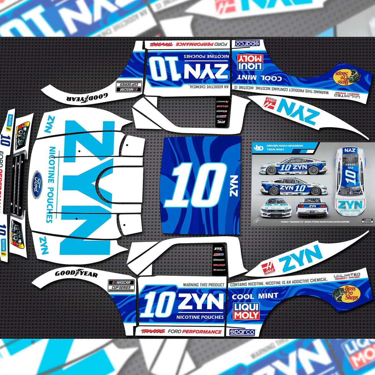 TRAXXAS UDR - "WHITE/BLUE RACE CAR" BODY WRAP - BASHER SKINZ