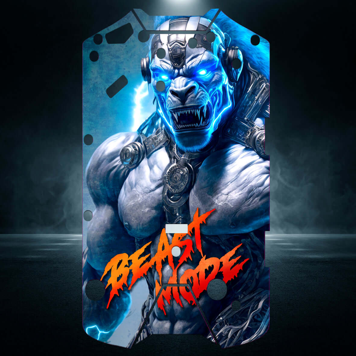 ARRMA OUTCAST 4S V2 "BEAST MODE BLUE" chassis protector skin - BASHER SKINZ