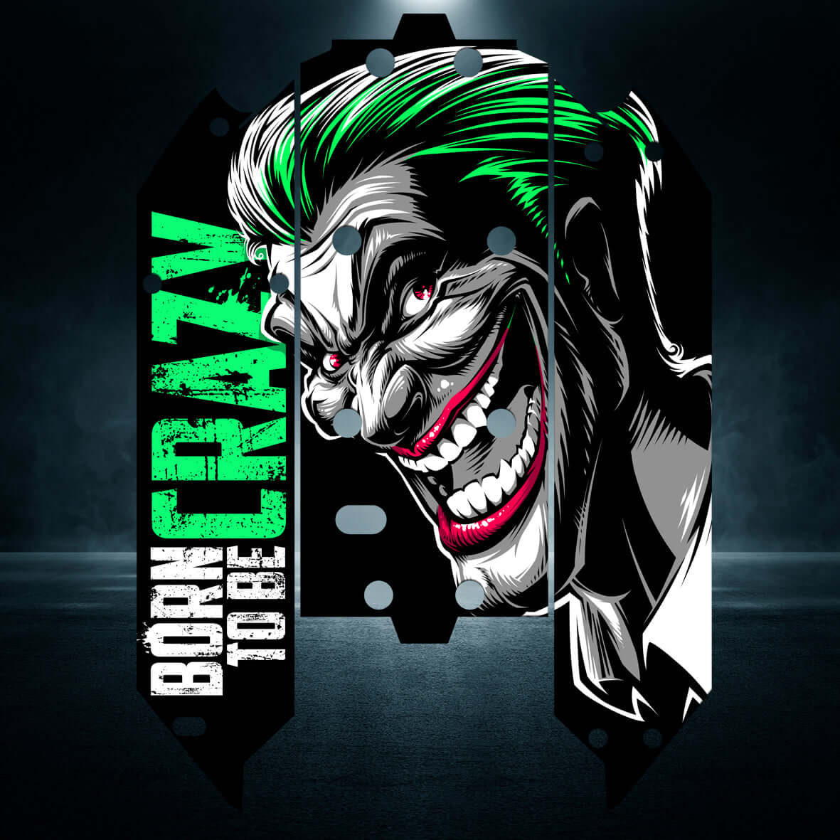 TRAXXAS XMAXX compatible "BORN TO BE CRAZY GREEN" chassis protector skin - BASHER SKINZ